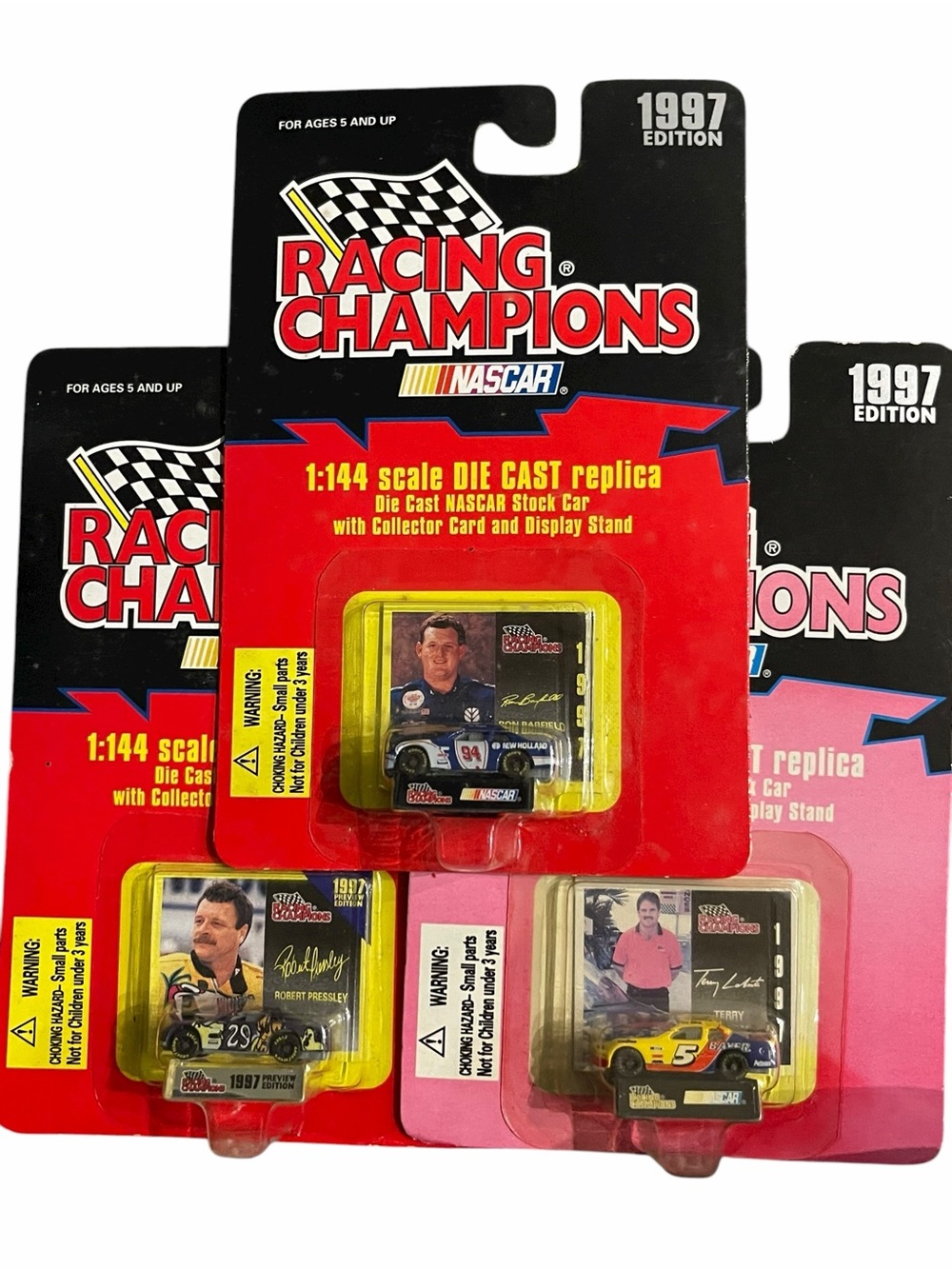 42 Vintage Nascar Racing Champions Die Cast Toy Cars - Red, Black, Yellow